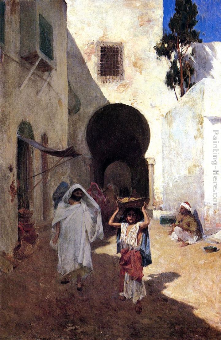 Street Scene, Tangiers painting - Willard Leroy Metcalf Street Scene, Tangiers art painting